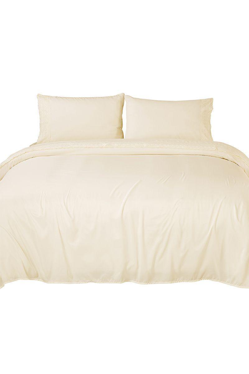 Sábana Broderie 2 Plazas Crema-0