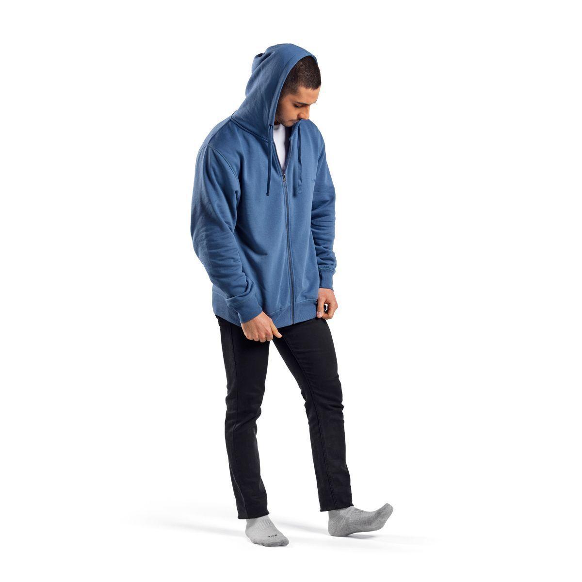 Polerón Con Gorro Hombre Azul Top-1