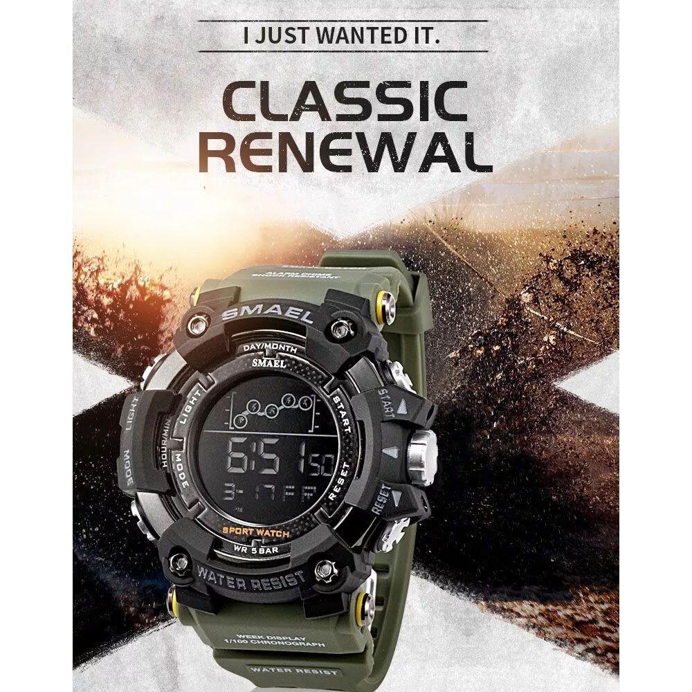 Reloj Hombre Deportivo Relojes Waterproof Verde-5