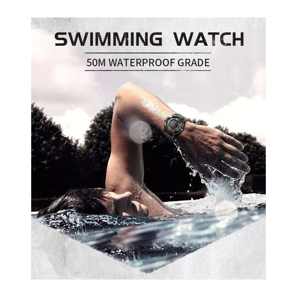 Reloj Hombre Deportivo Relojes Waterproof Verde-2