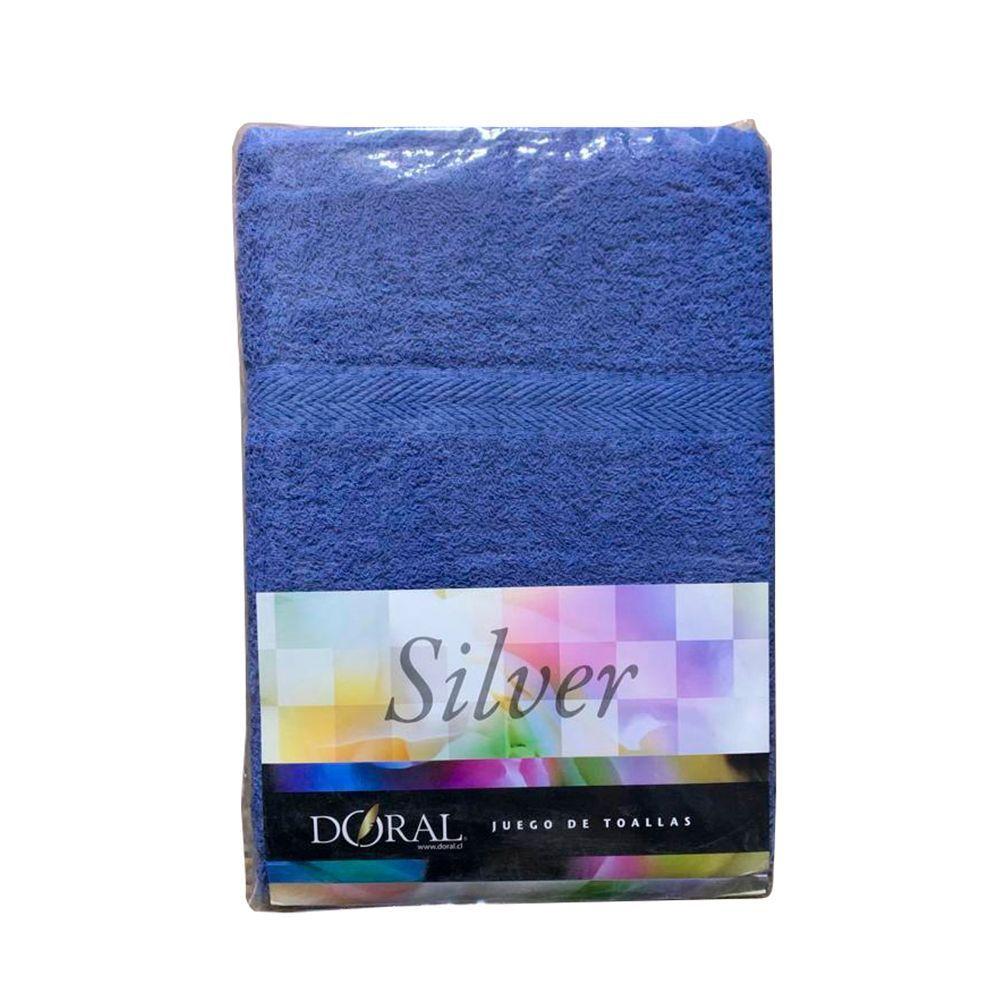 Juego De Toallas Silver Doral 100% Algodón Azul -0