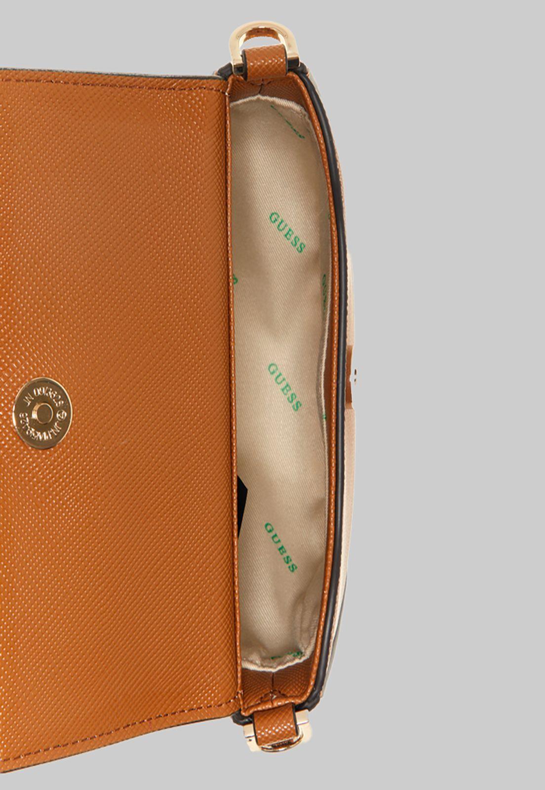 Mini Cartera Guess Eco Ivy Mini Top Handle Flap Cog Café-3