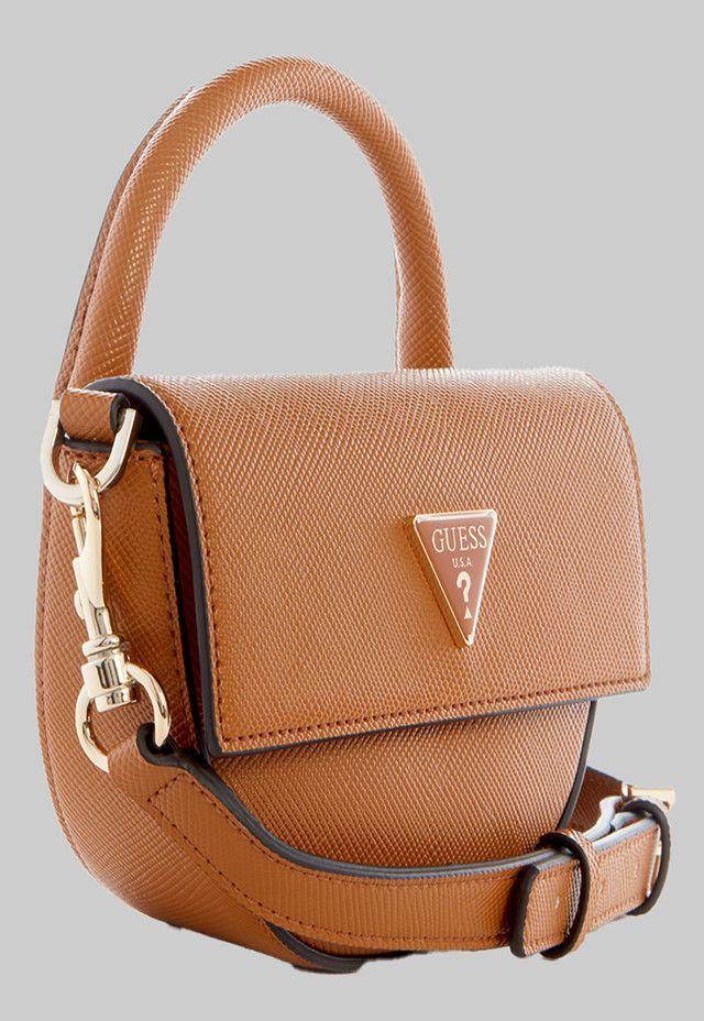 Mini Cartera Guess Eco Ivy Mini Top Handle Flap Cog Café-1