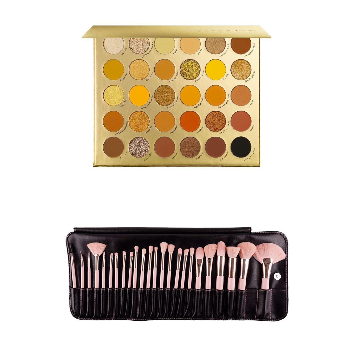 Pack Paleta de Sombras Pro16 "Cleo Queen" de Kara Beauty + Set de 24 Brochas Pretty In Pink Beauty Creations-0