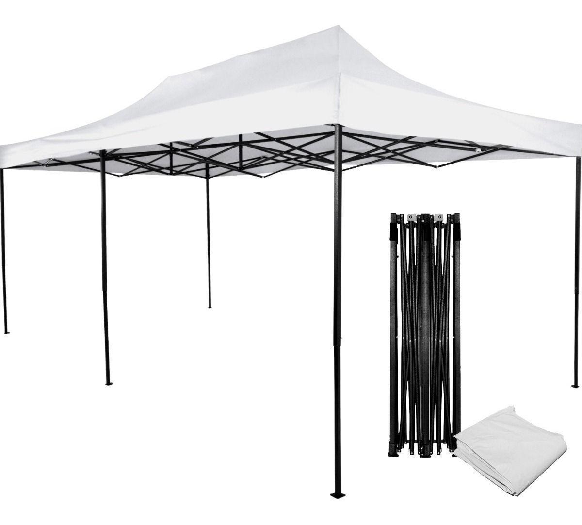Toldo Plegable 3x6 Impermeable Araña Paredes Lateral Blanco-2