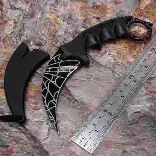 Karambit Black Spider Cuchillo De Caza De Acero AE85-4