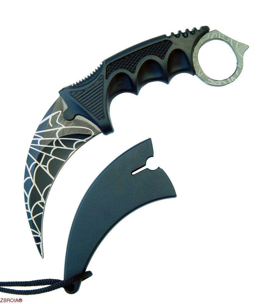 Karambit Black Spider Cuchillo De Caza De Acero AE85-6