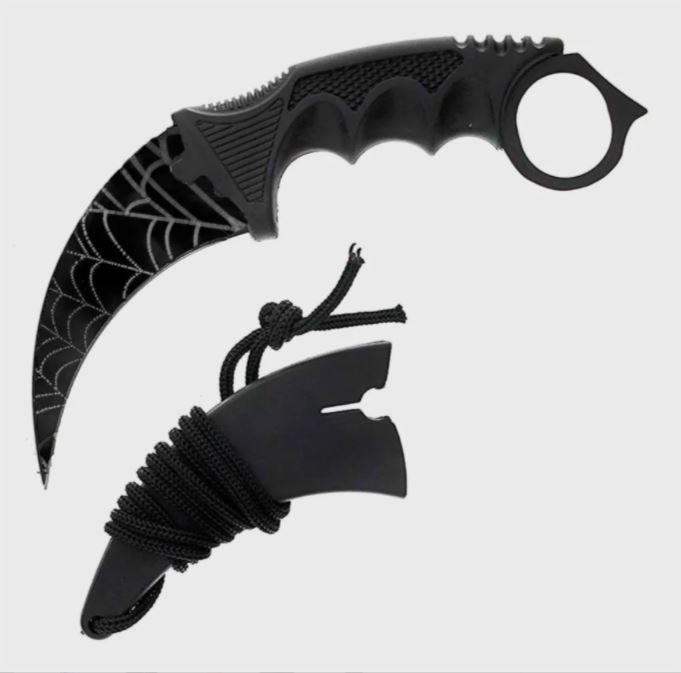 Karambit Black Spider Cuchillo De Caza De Acero AE85-2