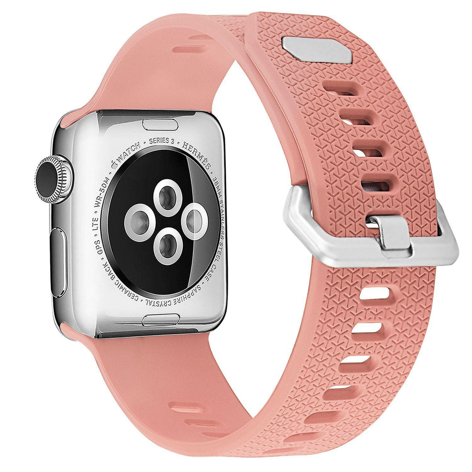 Correa Compatible Iwatch Apple Watch Rosado Claro 42-44-45MM-L-0