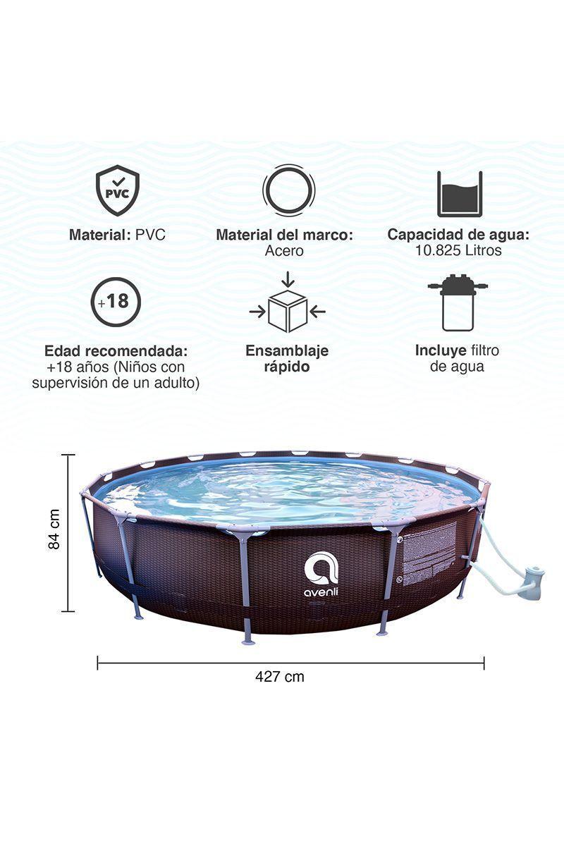 Piscina Redonda con Filtro 10825L 84x427cm Café-2
