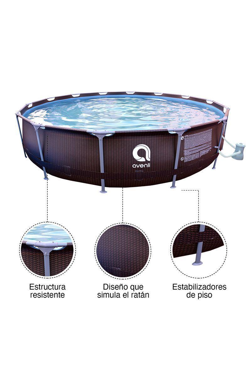 Piscina Redonda con Filtro 10825L 84x427cm Café-3