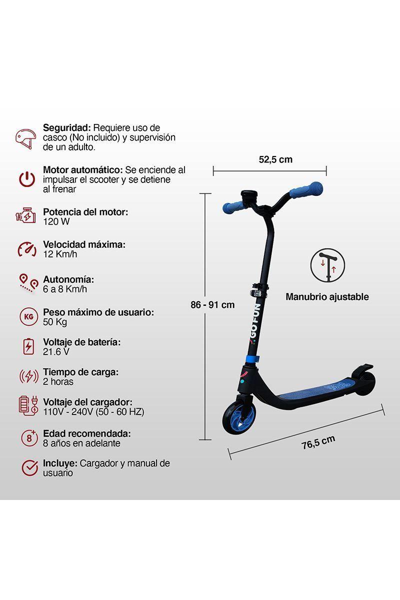 Scooter Eléctrico 12 Km/h Go Fun Azul-2