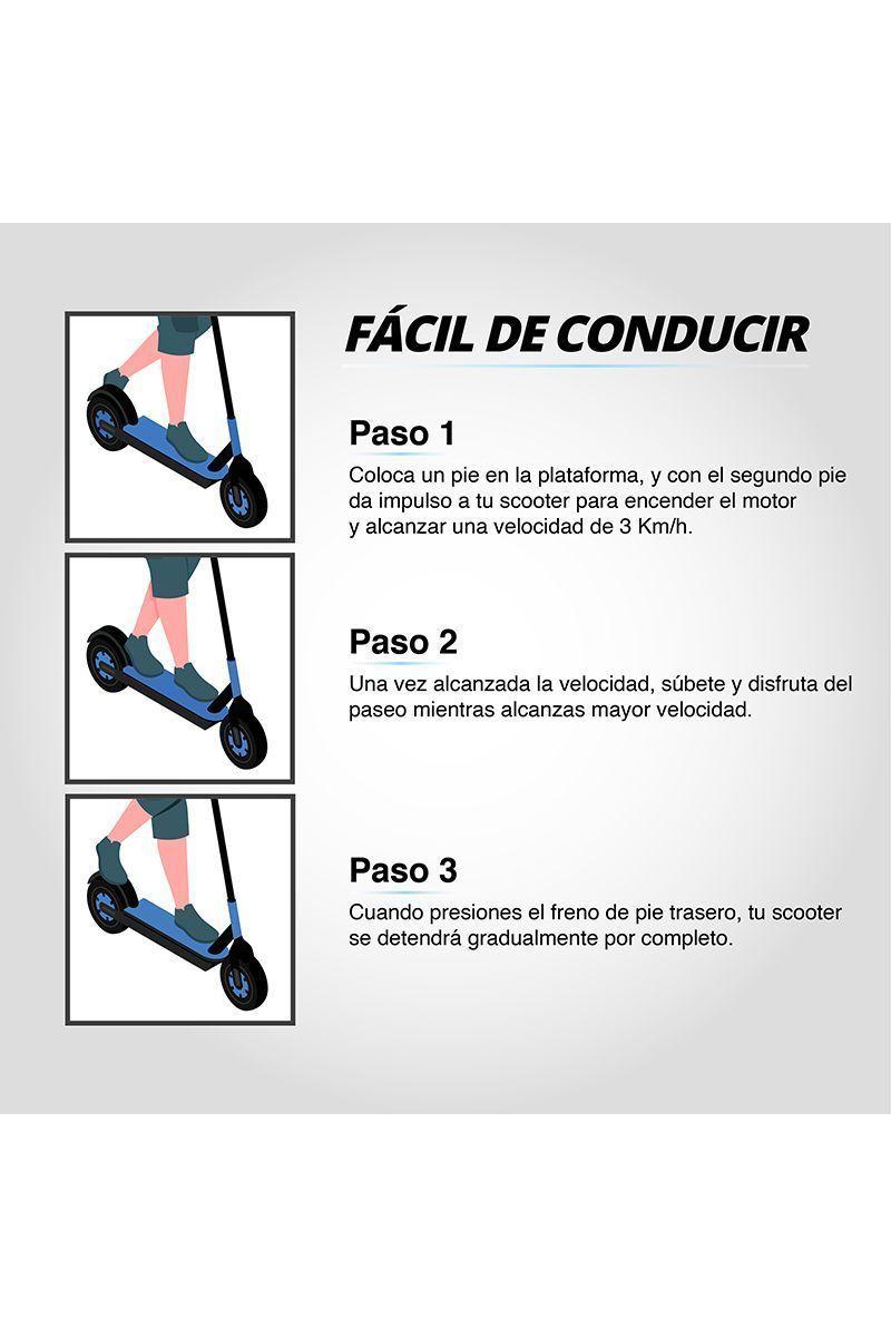 Scooter Eléctrico 12 Km/h Go Fun Azul-4