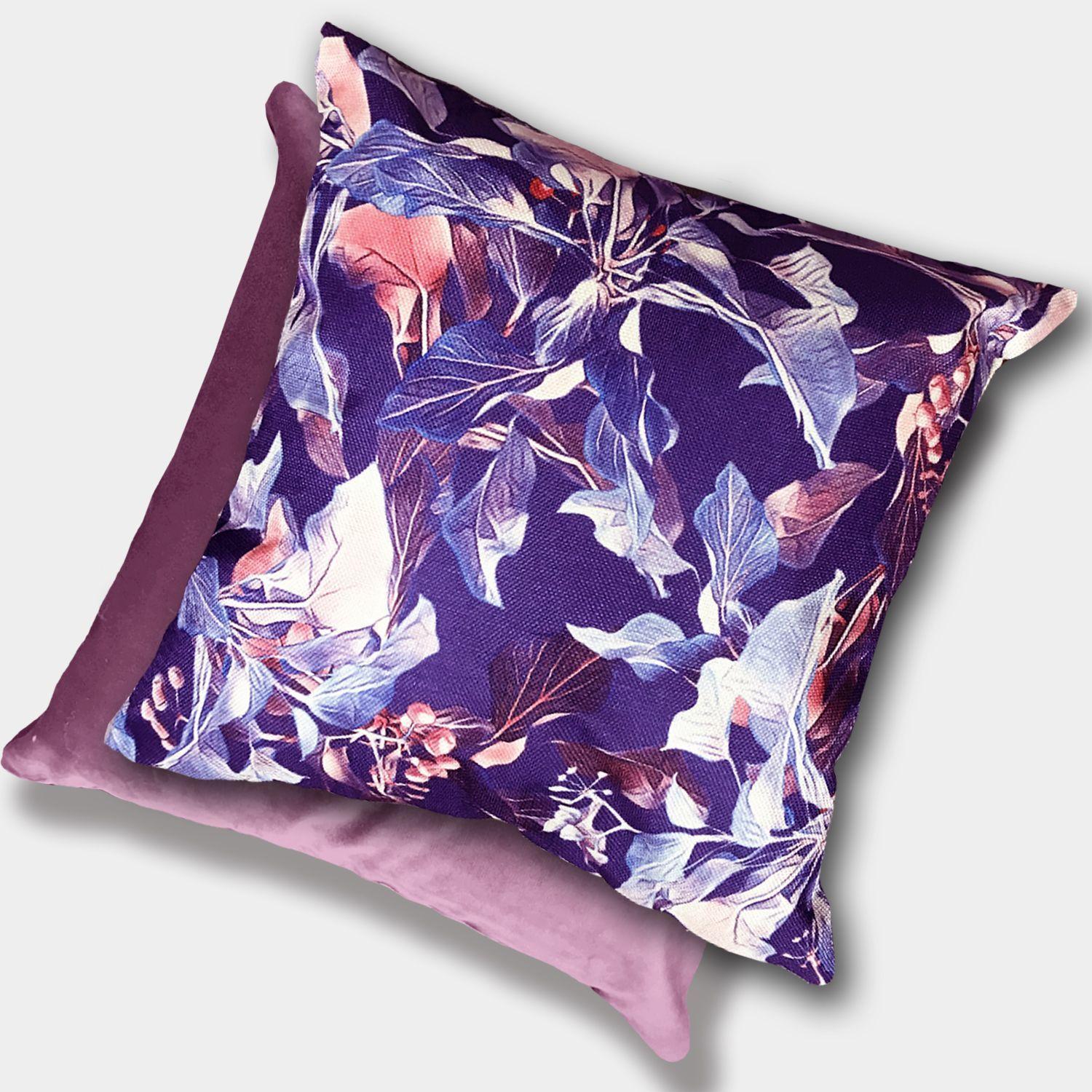 Cojín Flores Morado Lino 45×45-2