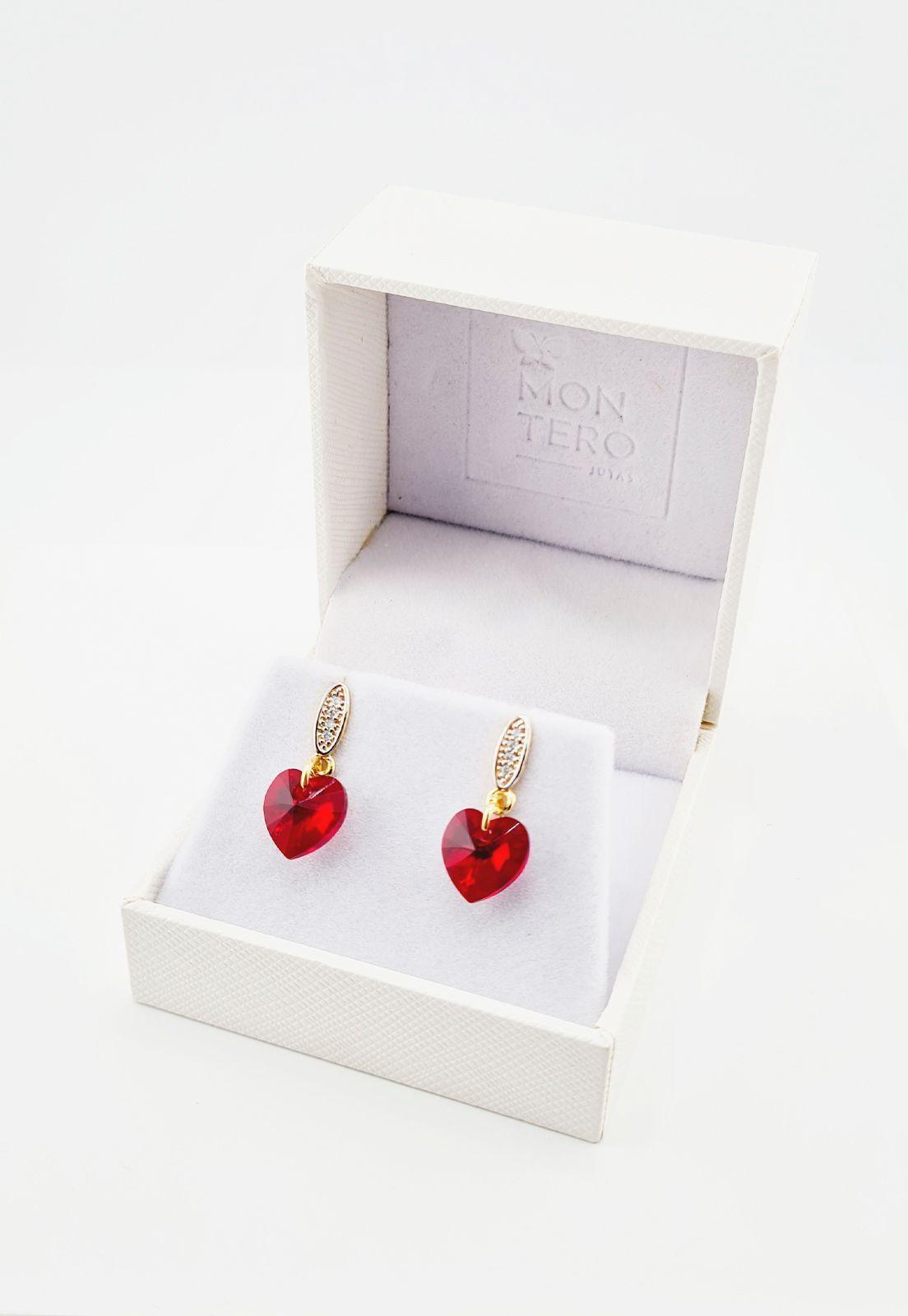 Aros Romance Gold Cristales Genuinos Siam Shimmer-2