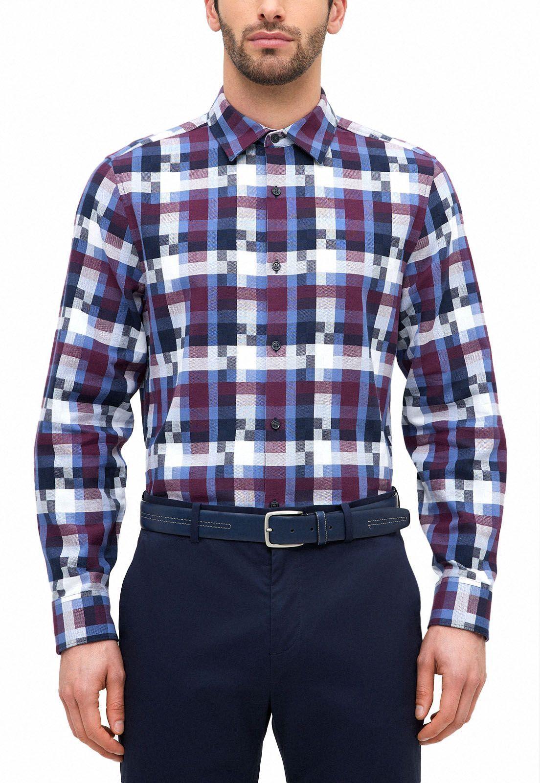 Camisa algodón diseño geométrico-0