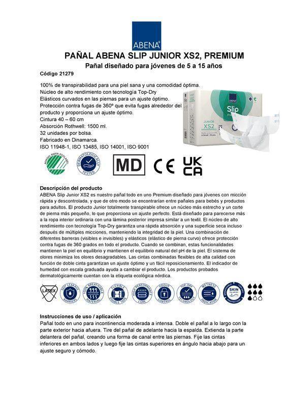 PAÑAL ABENA SLIP JUNIOR XS2  -2