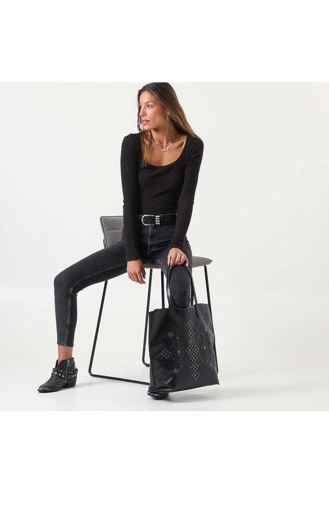 Cartera Hombro Negra Etnic  Humana-4