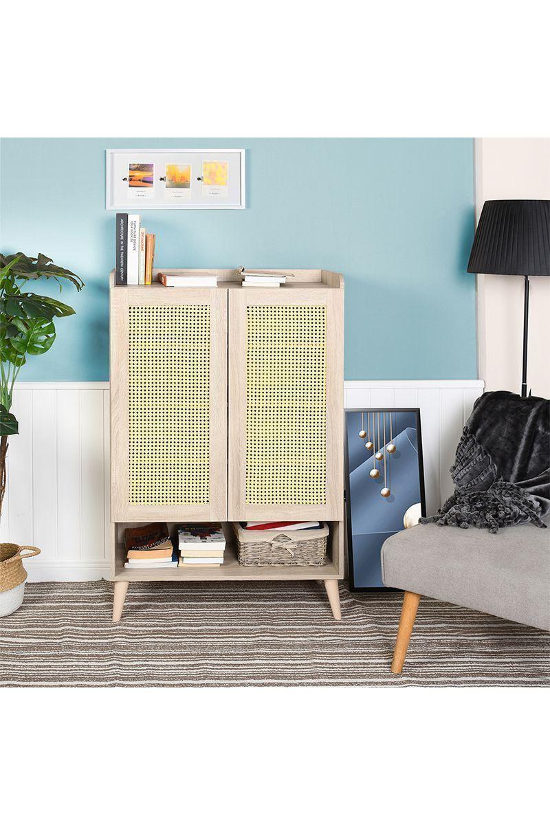 Buffet Rattan 2 Puertas Café-1