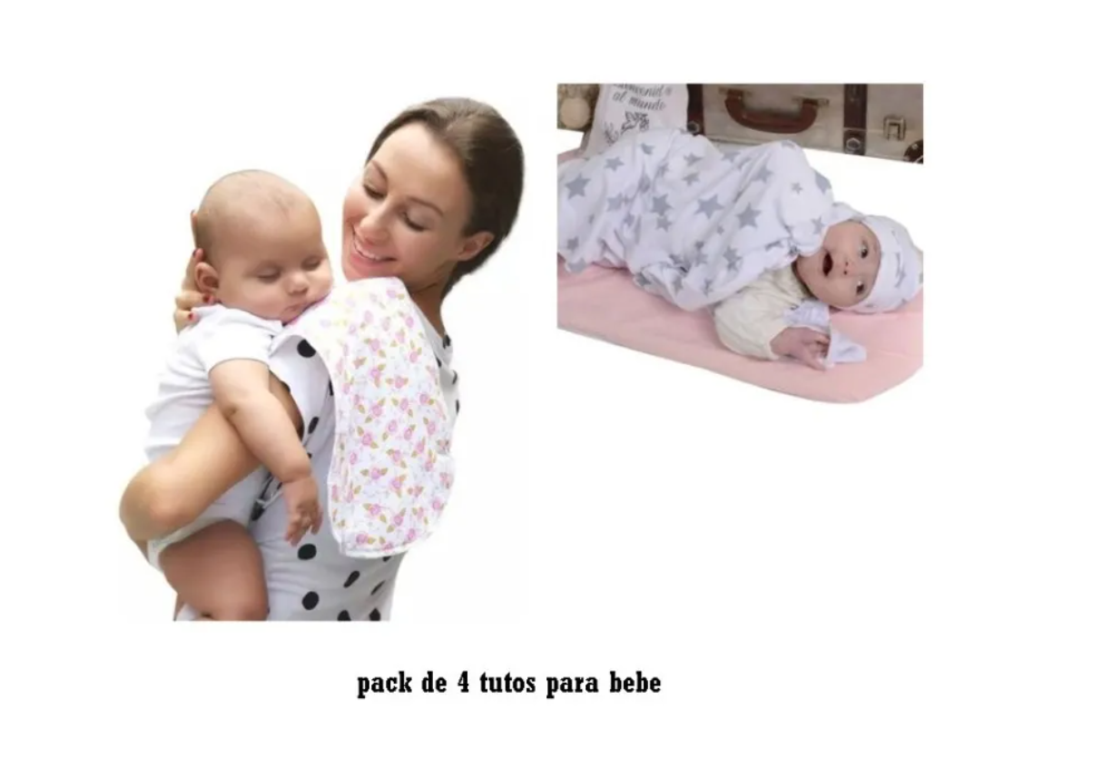 Mantas Tutos Pañales Niño Set 4 Unidades Algodón Bebe-1