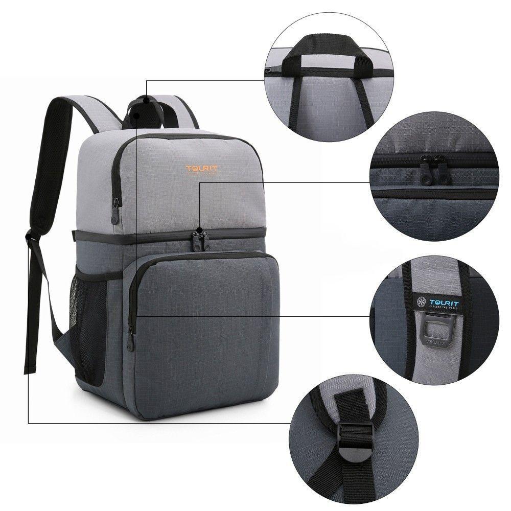 TOURIT Mochila térmica doble cubierta 28L - Gris-6