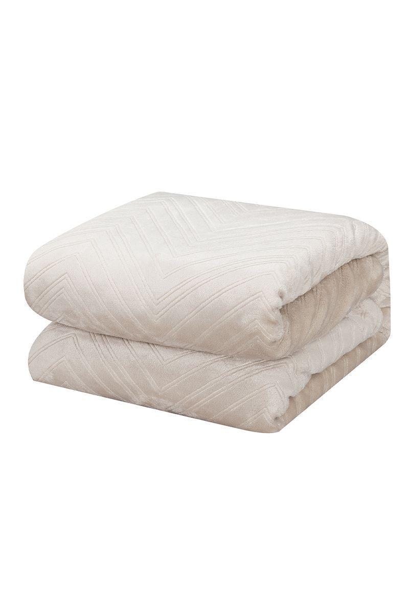 Manta Sherpa Doble Cara 140x220 cm Beige-0