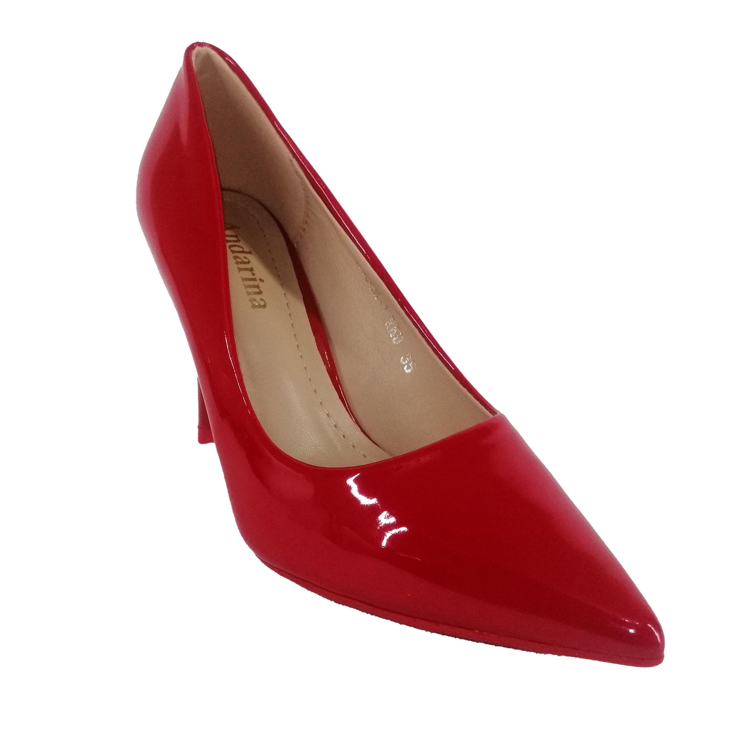 Zapato Rojo de Mujer Taco Alto-2