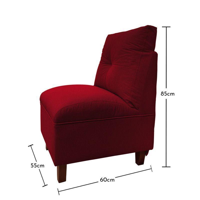 Butaca Mateo Chenille Rojo Pata Madera 1C-4