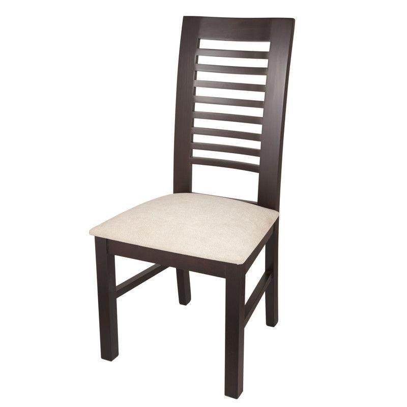 JUEGO DE COMEDOR LUCIANA RECTANGULAR 6 SILLAS MADERA COLOR CHOCOLATE TAPIZ BEIGE JASPEADO-3