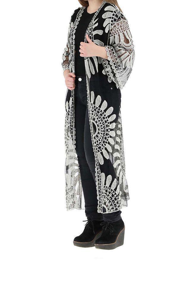 Kimono Negro Black Nitro Flower Humana-0