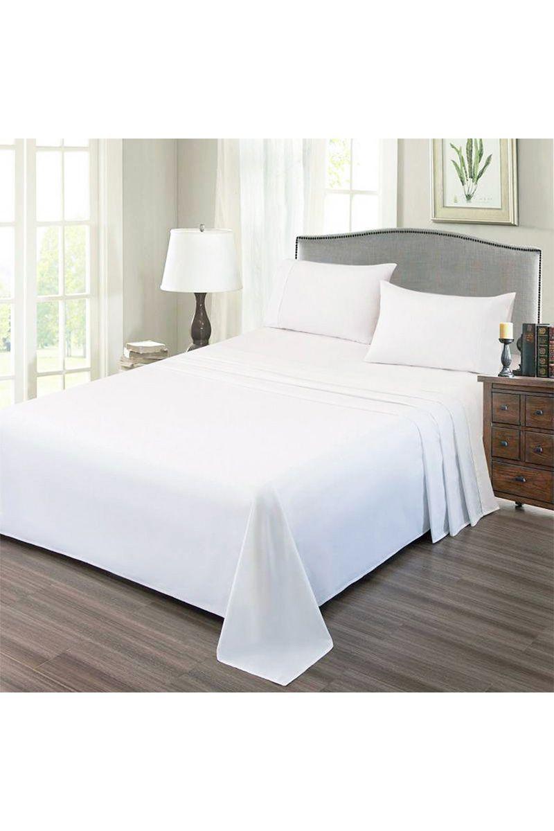 Juego Sábanas de Microfibra Basic 2 Plazas Blanco-0