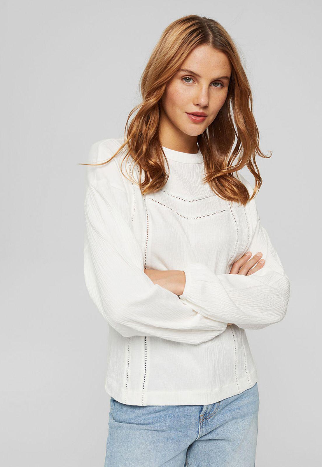 Polera Mujer Manga Larga Con Bordado Esprit-0