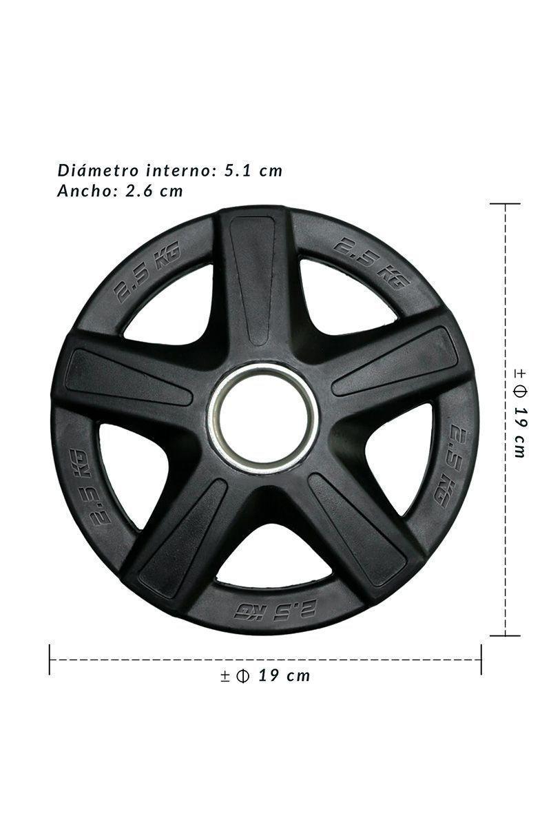Disco Engomado para Barras de 2,5 Kg Negro-2