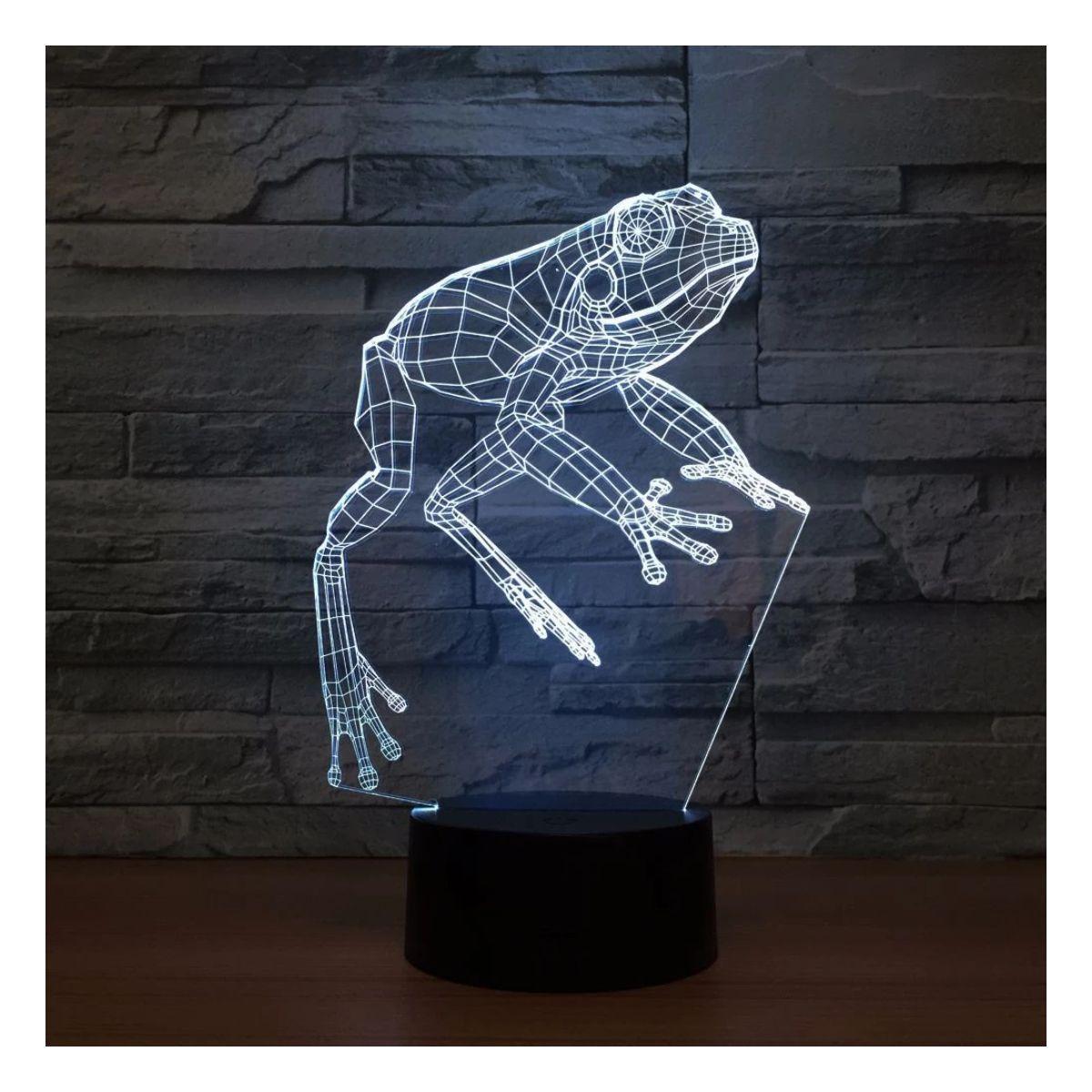 Lámpara Led 3d Rana Base Negra con App-3