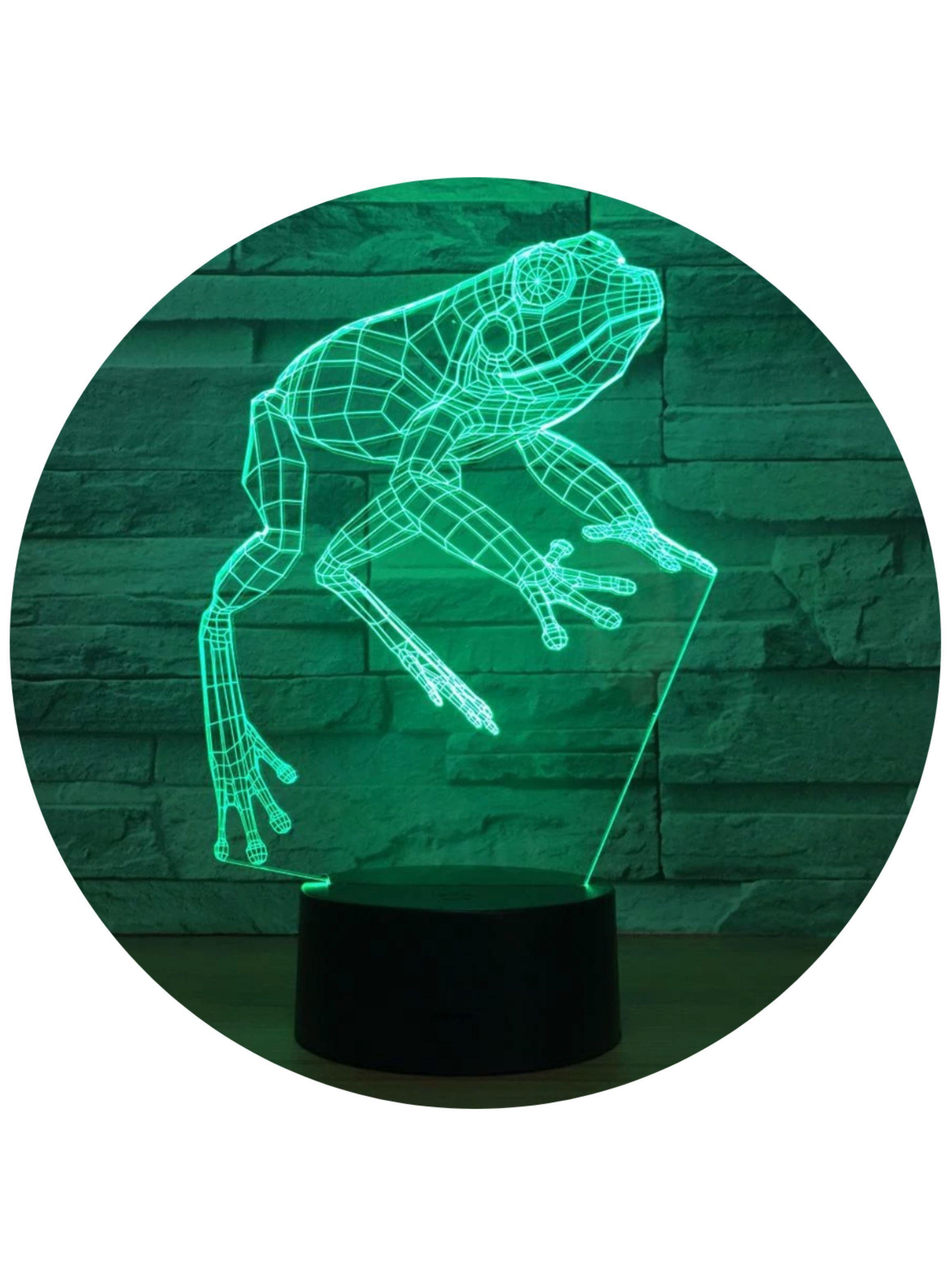 Lámpara Led 3d Rana Base Negra con App-4