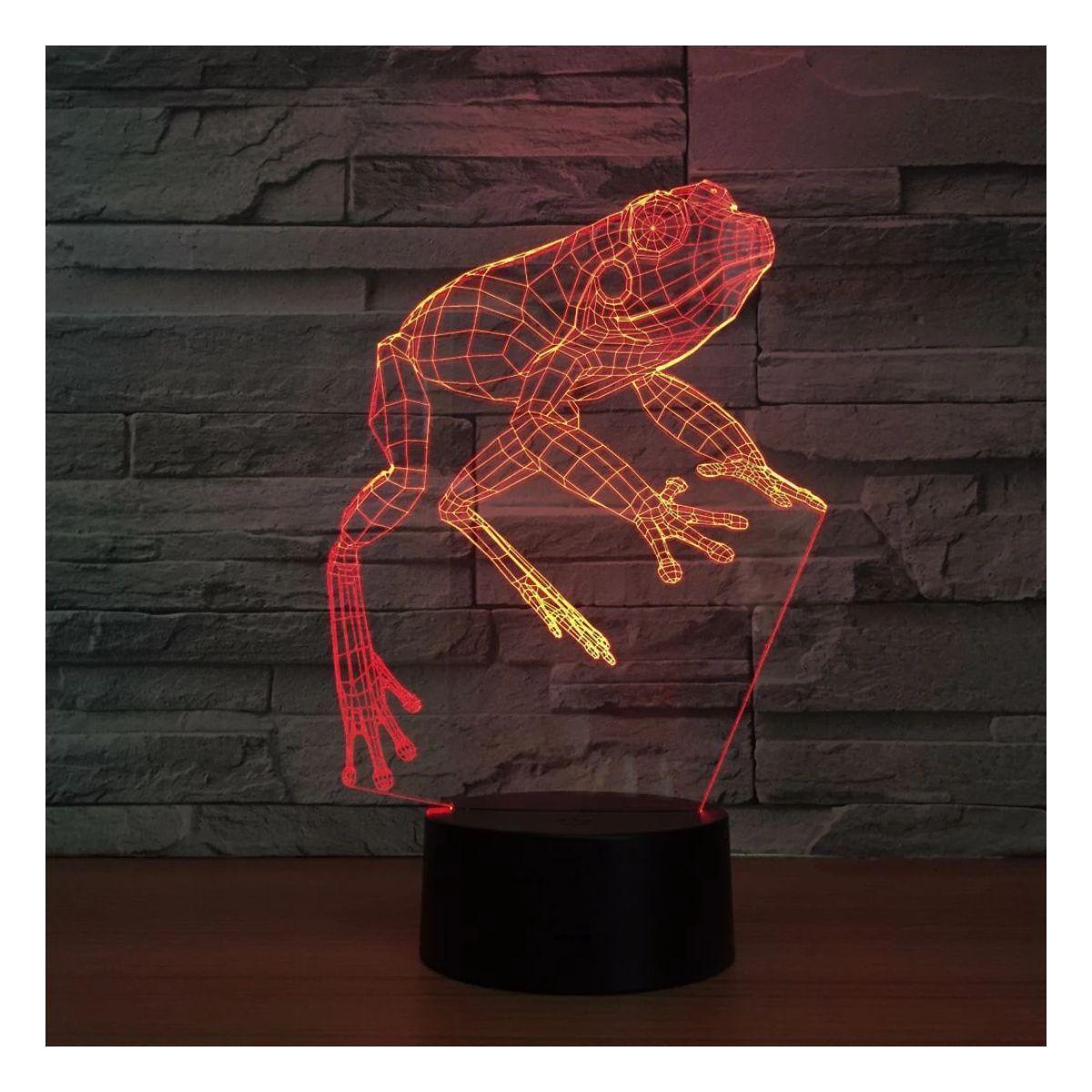 Lámpara Led 3d Rana Base Negra con App-2