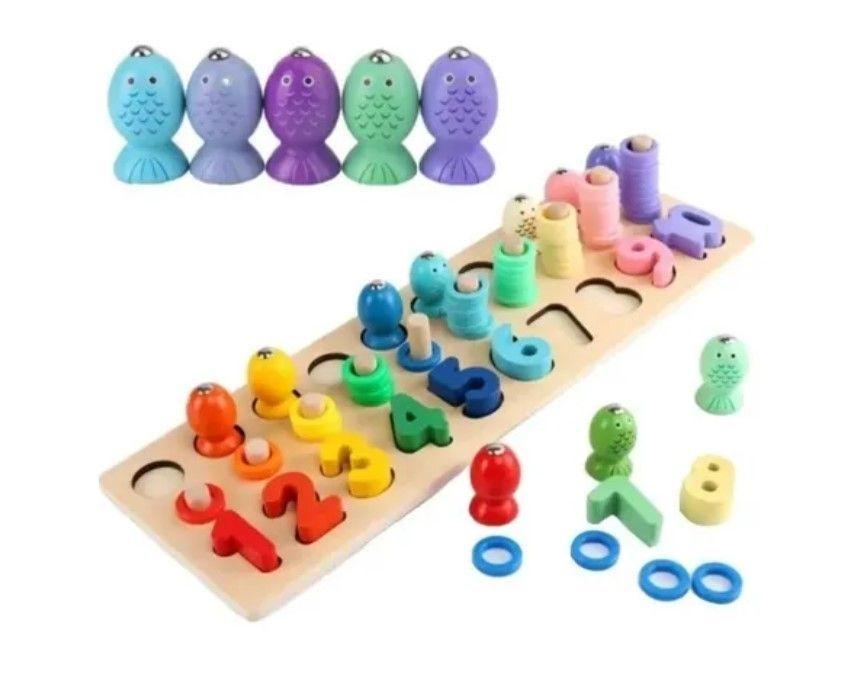 Puzzle Madera Matematico de Pesca con Iman-0