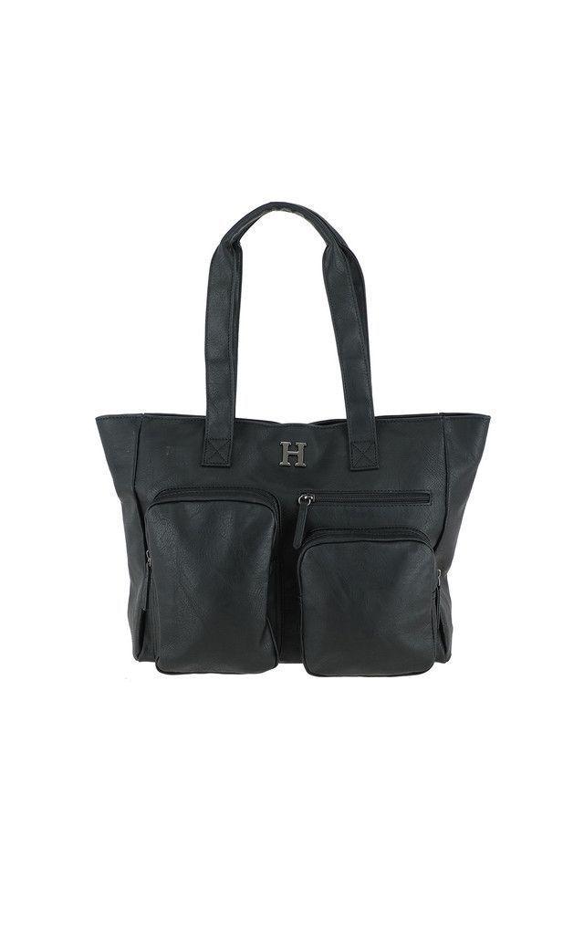 Cartera Hombro Bolsillos Cargo Negra Humana-0