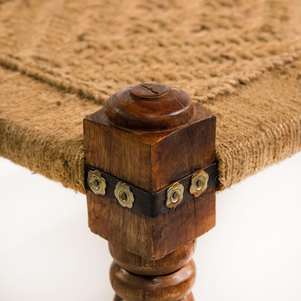 Banca De Yute Y Patas De Madera De Mango 100 CM-2
