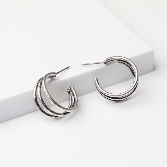 Aro Argolla Plateado Tres Chic  Humana-0