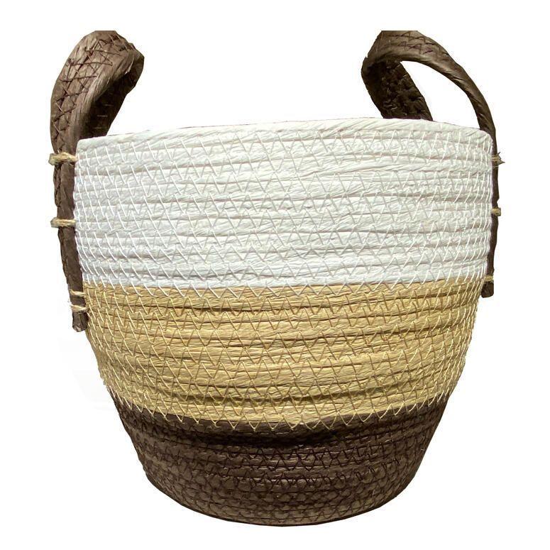 Canasto de Fibra Seagrass 24x20x20 cm. Natural 24x20x20 cm-0
