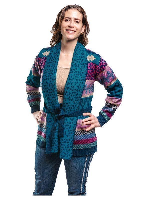 Chaleco Tejido Jacquard diseño Geométrico.-0