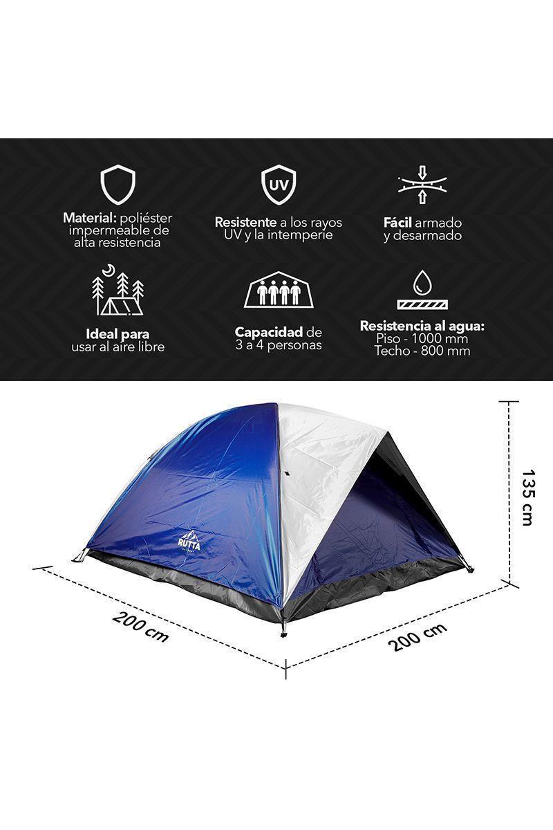Carpa de Camping Fun 4 Personas Azul-2