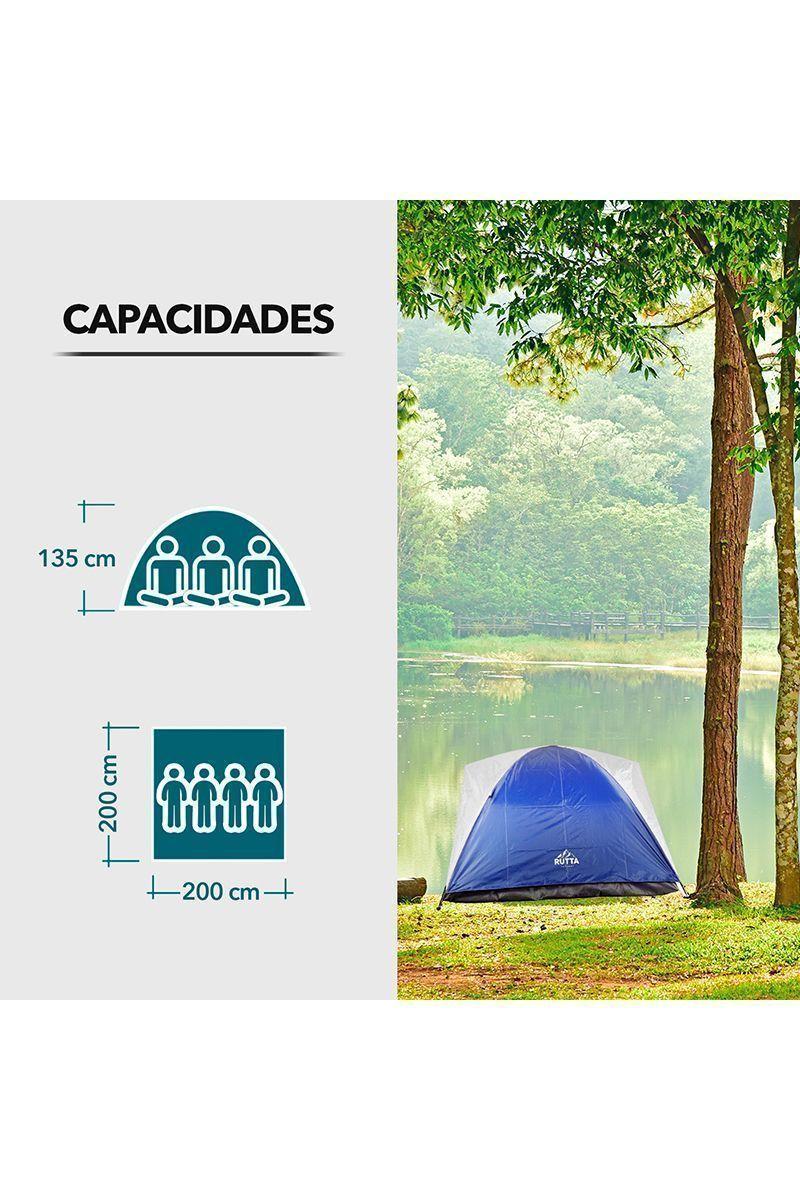 Carpa de Camping Fun 4 Personas Azul-4