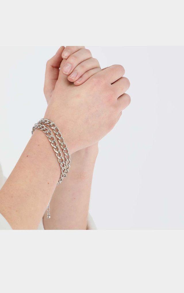 Pulsera Blanda Cadena 6 Plateadas Humana-1