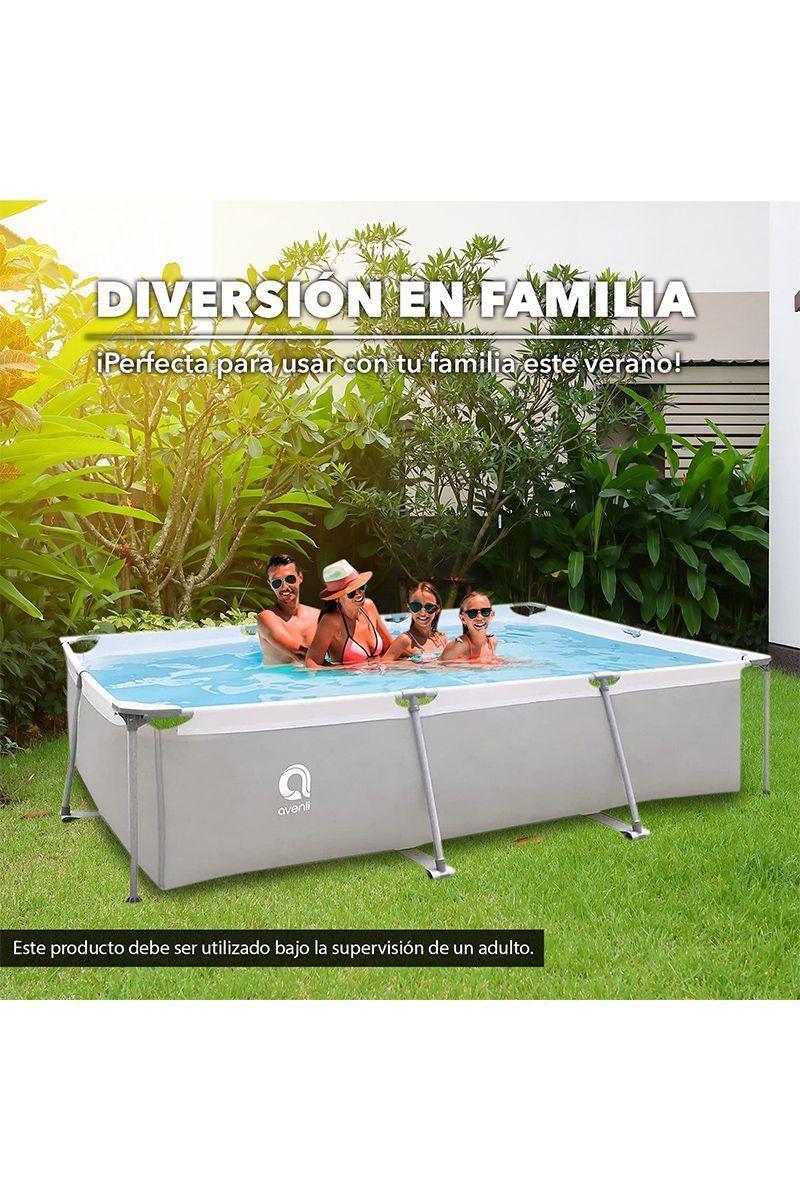 Piscina Estructural 3701 Litros 65x207x300 cm Gris-4