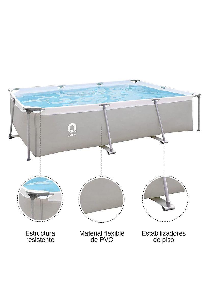 Piscina Estructural 3701 Litros 65x207x300 cm Gris-3