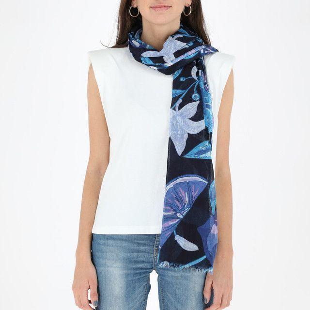 Pañuelo Estampado Azul Limones iD-1