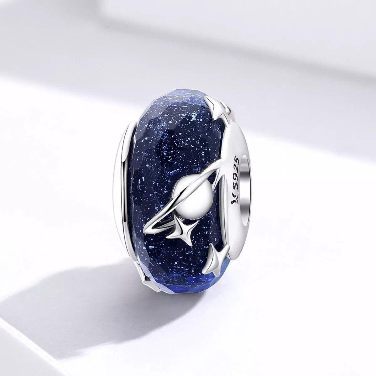 Charm Dije Plata 925 Cristal Murano Galaxia Estrella-2