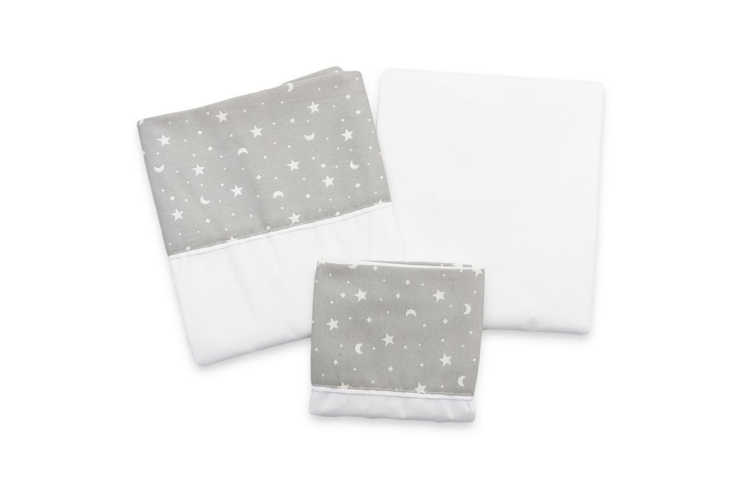 Juego De Sábanas De Moisés Estrellas y Luna Gris-0